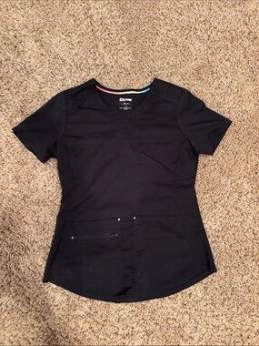 Smart Scrubs Black Women’s V-Neck Short Sleeve Medical Top